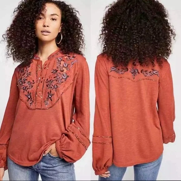 Free People Tops Free People Sundance Kid Henley Top size XS - Picture 2 of 9